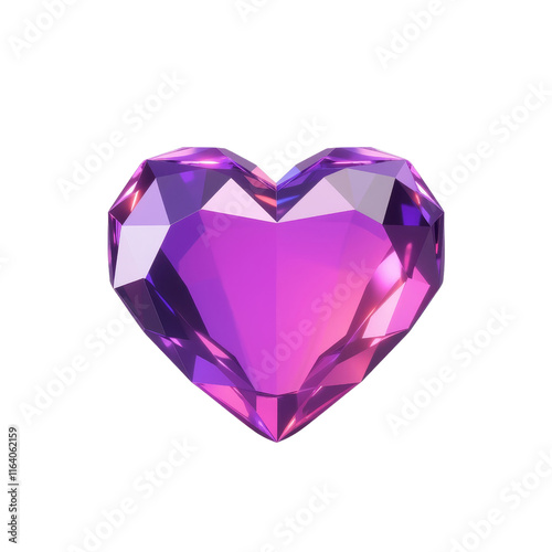 Heart Shaped Gemstone Showcased in Detailed 3D Illustration