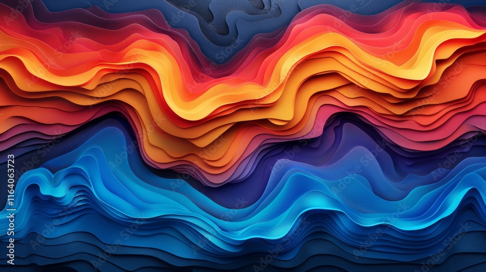 Abstract colorful wavy layered background. Abstract colorful wavy layered background.