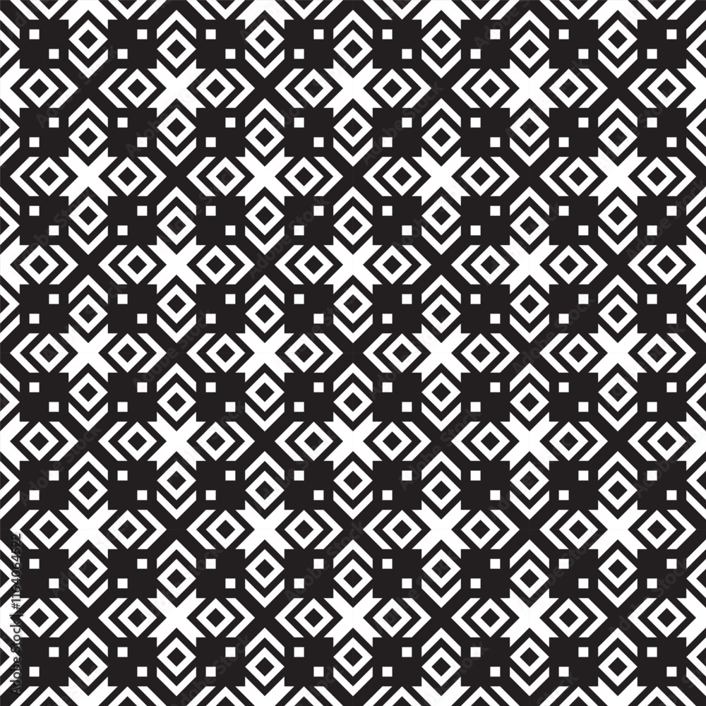 Vector geometric ornament in ethnic style. Abstract seamless pattern with EPS 10. Simple modern background texture. Repeat geo design.