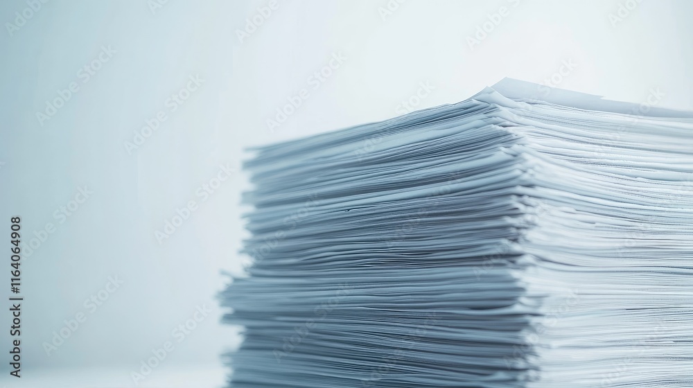 Stack of newspapers with blank space for customization on a white background ideal for publications or advertising purposes Stack of newspapers with blank space for customization on a white background ideal for publications or advertising purposes