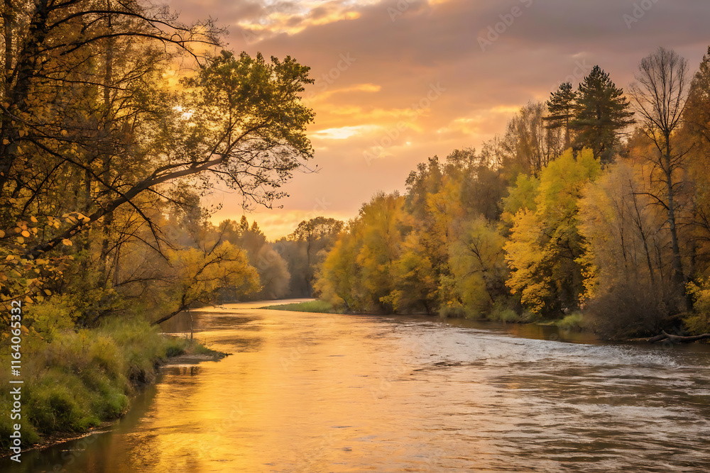 Narrow Branch of the River in the Mountains: A Scenic View of a Narrow River Branch Winding Narrow Branch of the River in the Mountains: A Scenic View of a Narrow River Branch Winding