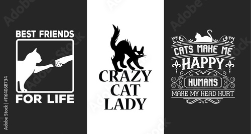 Creative Cat T-Shirt Design Bundle: Unique and Stylish Cat-Themed Graphics