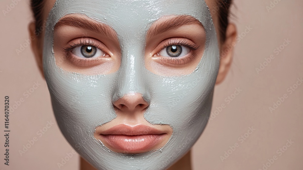 Close up of a woman with a face mask undergoing ultrasonic skin peeling treatment in a modern beauty salon setting