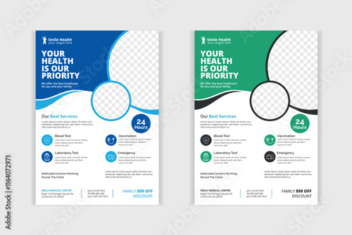 Professional creative medical flyer template