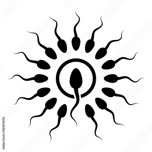 Male sperm fertilize female egg icon