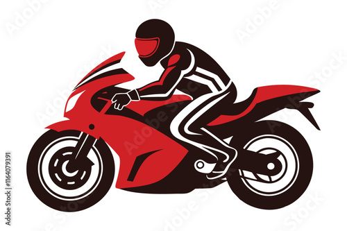 3d person riding a motorcycle vector illustration 