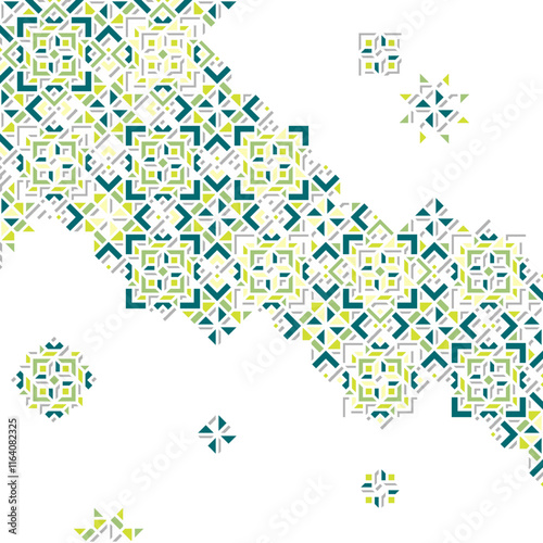 Green Pastel Oriental Textured Ornament Design
