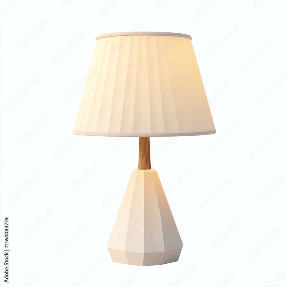 A stylish geometric table lamp with a white shade and wooden base, perfect for modern home decor. A stylish geometric table lamp with a white shade and wooden base, perfect for modern home decor.