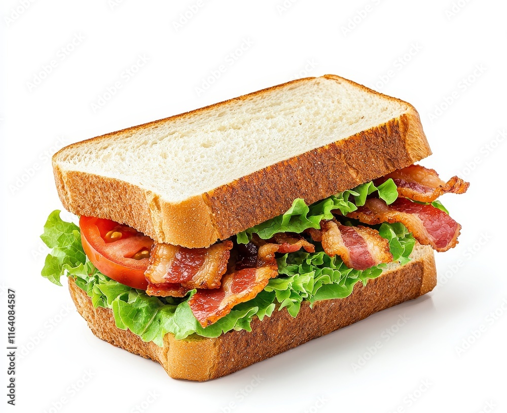 A BLT sandwich isolated against a transparent backdrop. A BLT sandwich isolated against a transparent backdrop.