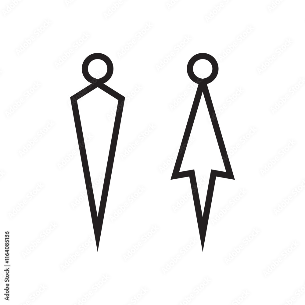 Lavatory and restroom sign for man and women isolated icon graphic vector Lavatory and restroom sign for man and women isolated icon graphic vector