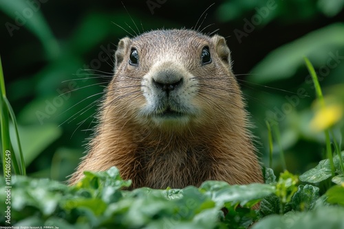 In meadows, the groundhog (Marmota monax) is also called a woodchuck