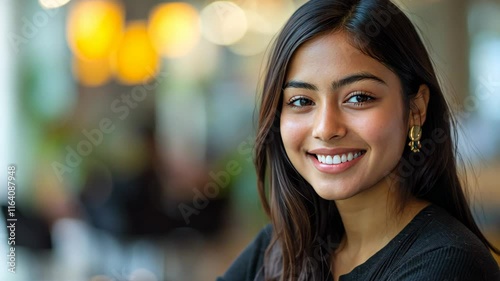 Wallpaper Mural smiling Indian businesswoman at modern office  Torontodigital.ca