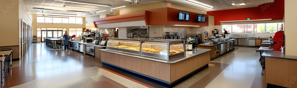 Wide variety of meal options displayed in a cafeteria setup - Wide variety of meal options displayed in a cafeteria setup -