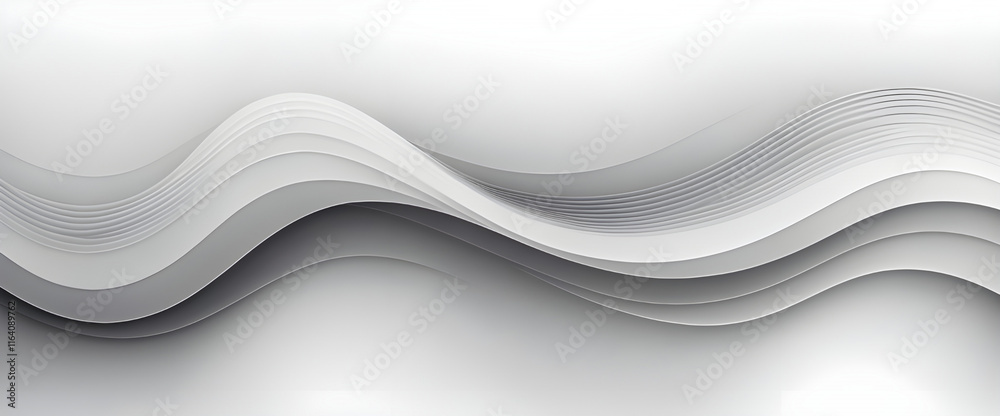 Obraz premium Smooth white and silver satin texture with a soft, flowing silk pattern. A natural, blurred fabric backdrop with a gentle, luxurious sheen in a panoramic design.