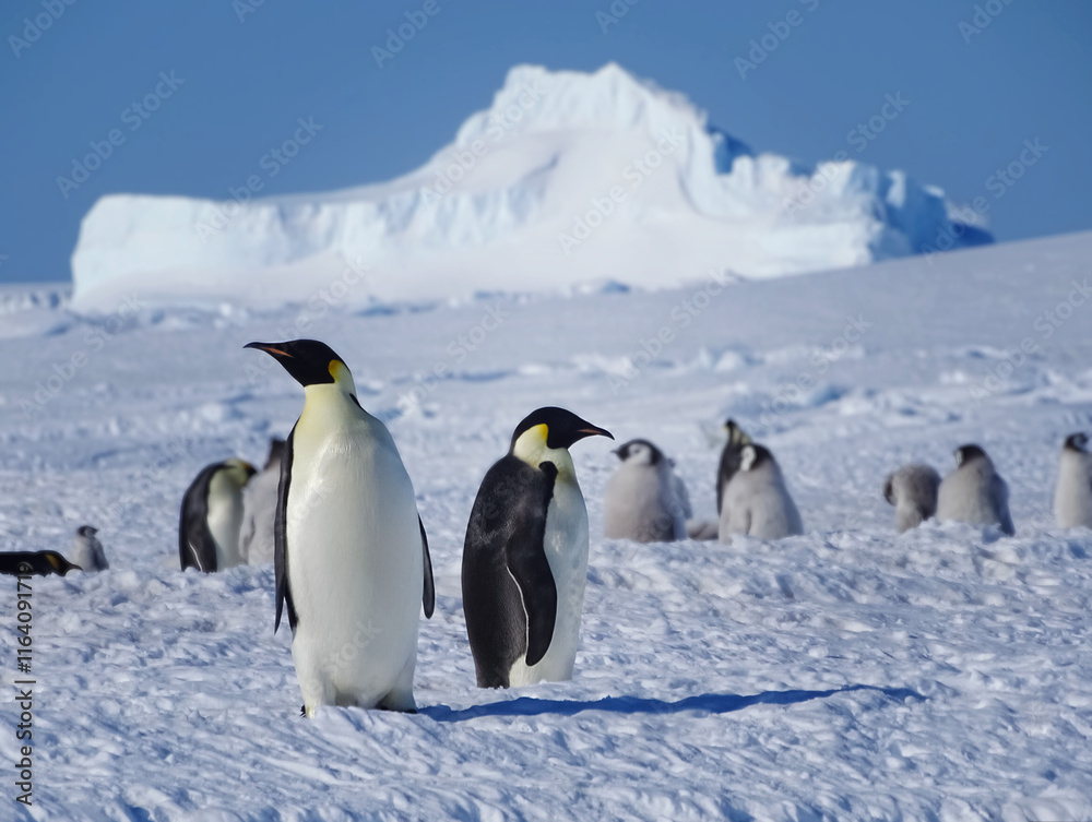 Fototapeta premium Emperor Penguins. Majestic species of penguin. King penguins in Antarctica
