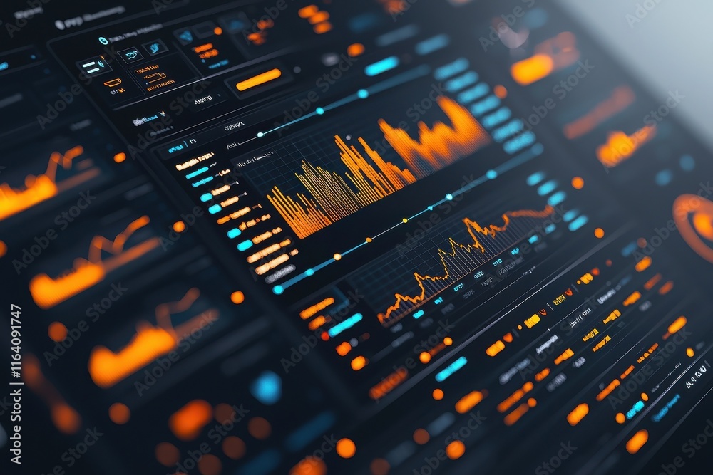 Fototapeta premium Online data visualization digital marketing & social media trends