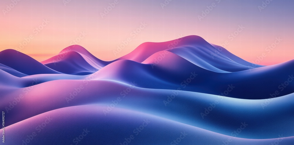 Abstract landscape of smooth, undulating hills in soft pastel colors at dawn. Abstract landscape of smooth, undulating hills in soft pastel colors at dawn.
