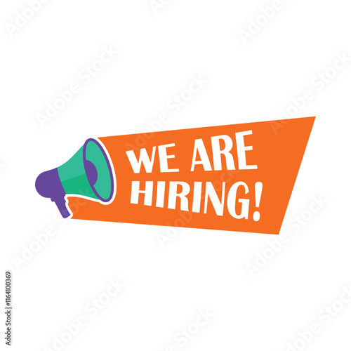 We're Hiring Banner Template. Business Recruiting Concept. Open Vacancy Design Template