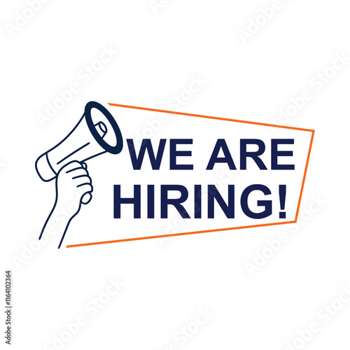 We're Hiring Banner Template. Business Recruiting Concept. Open Vacancy Design Template