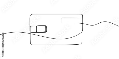 Credit Card one line drawing. Finance, business, and banking theme. Minimalist vector artwork.