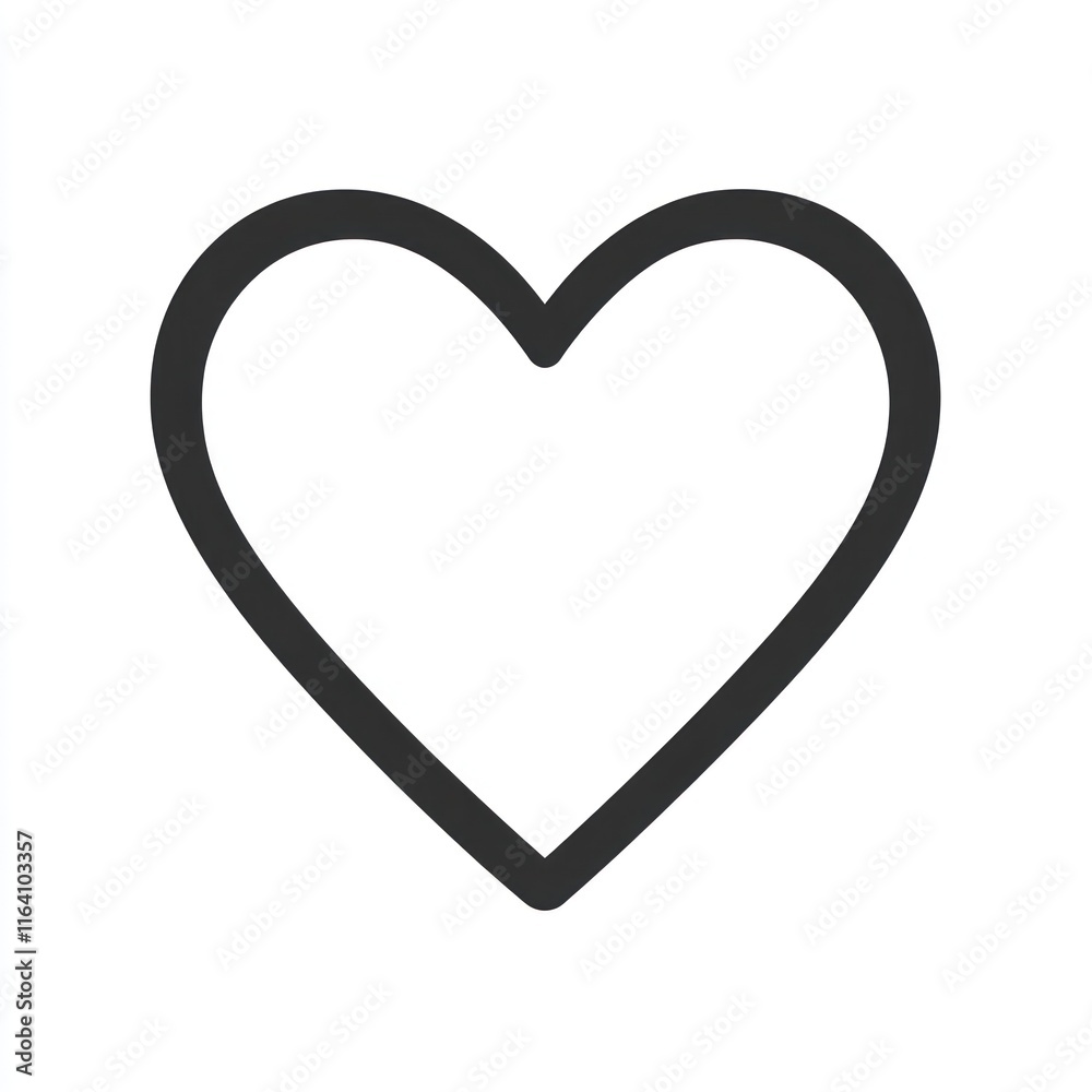 imple heart outline icon Vector love symbol Isolated on White Background Generative AI imple heart outline icon Vector love symbol Isolated on White Background Generative AI