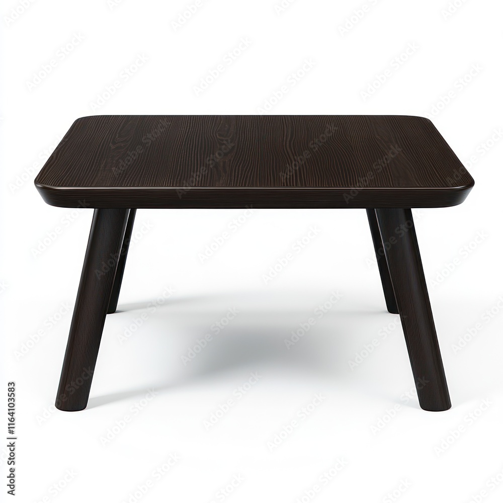 Sleek Modern Coffee Table in Dark Finish Isolated on White Background Generative AI Sleek Modern Coffee Table in Dark Finish Isolated on White Background Generative AI