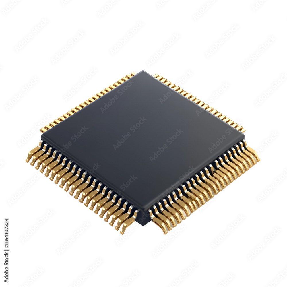 Close-up of a modern microprocessor chip. transparent background. transparent background. Close-up of a modern microprocessor chip. transparent background. transparent background.