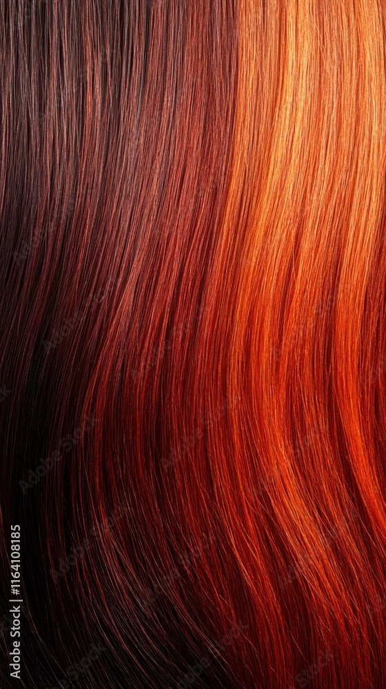 A close-up of flowing hair showcasing a gradient of rich red and brown tones. A close-up of flowing hair showcasing a gradient of rich red and brown tones.