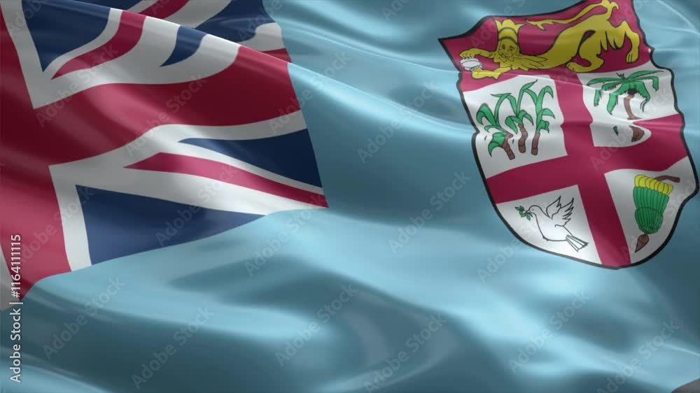 fiji country flag waving for 10 seconds in high quality