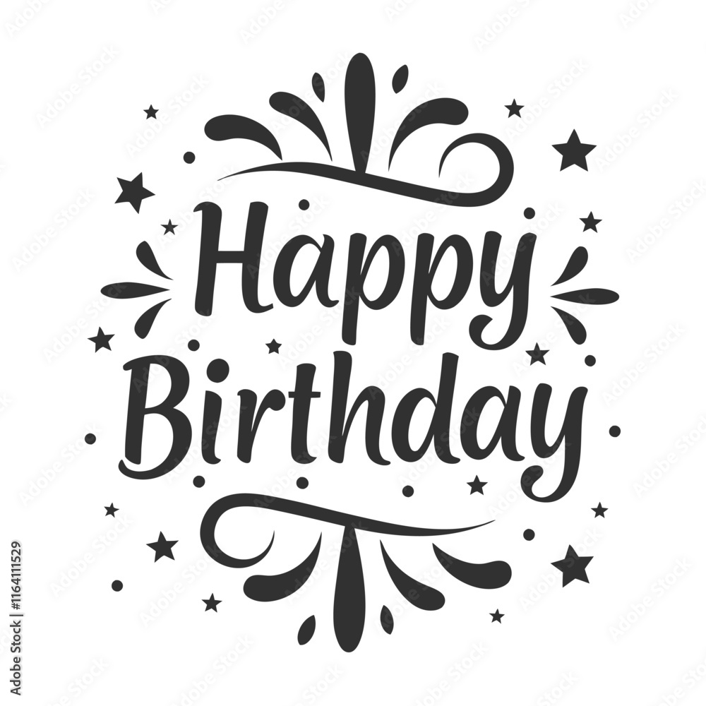 Fototapeta premium Elegant Happy Birthday Typography Vector Design.