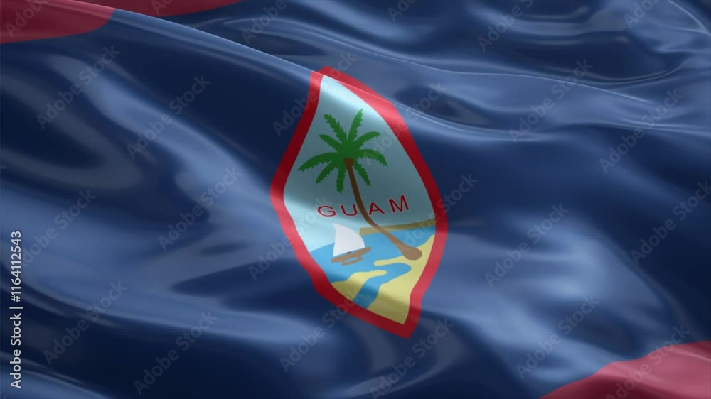 guam country flag waving for 10 seconds in high quality