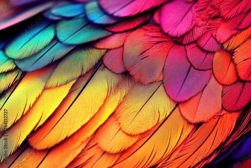 Fototapeta premium Creative Digital Composition Showcasing Vivid Feathers