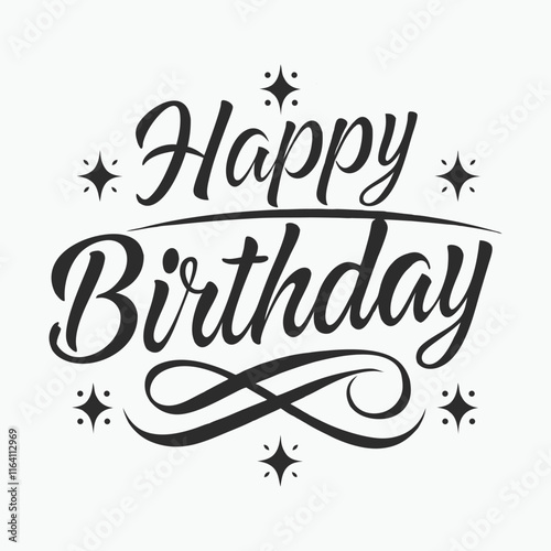 Wallpaper Mural Elegant Happy Birthday Typography Vector Design. Torontodigital.ca