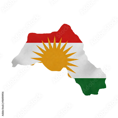 Fotografie Kurdistan flag map sticker