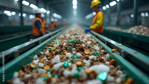 Wallpaper Mural Factory Conveyor Belt Candy Production Green Gold Pieces Workers Torontodigital.ca