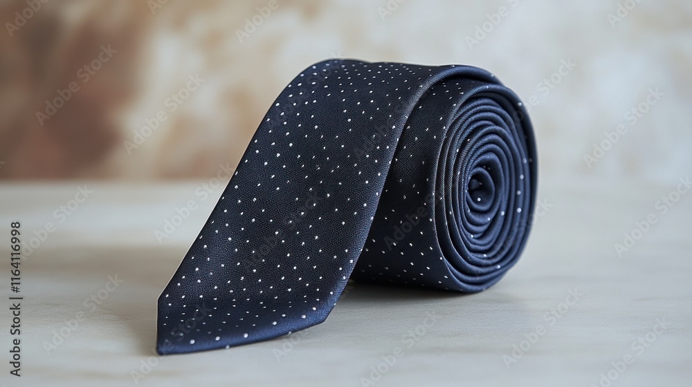 Elegant Dark Blue Tie with Subtle Polka Dots for Formal Attire Elegant Dark Blue Tie with Subtle Polka Dots for Formal Attire