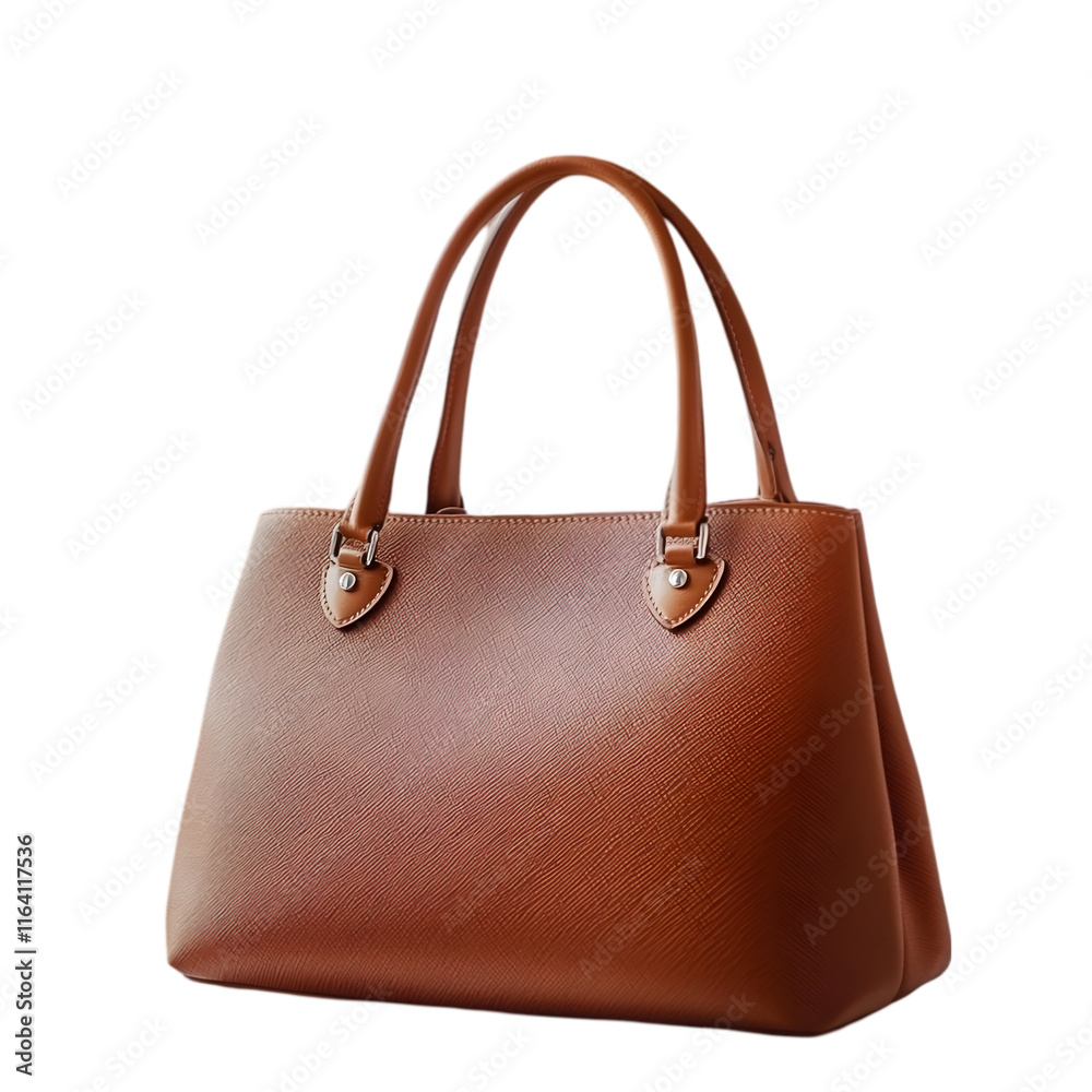 Classic Leather Handbag with Dual Handles on wight background Classic Leather Handbag with Dual Handles on wight background
