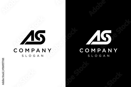 simple modern AS monogram logo