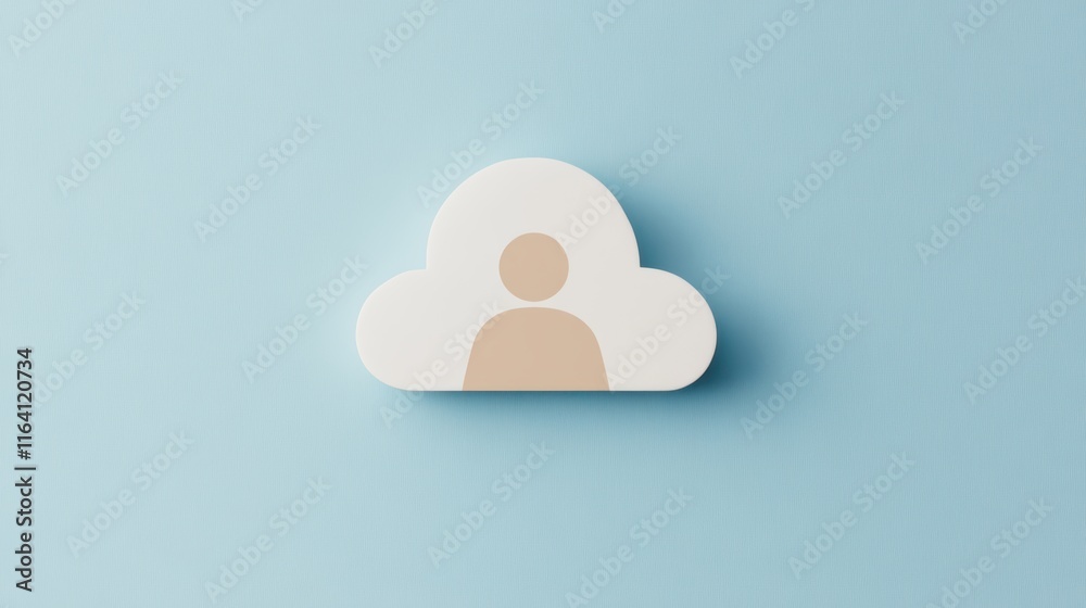 Striking cloud formation resembling a human figure in clear blue sky Striking cloud formation resembling a human figure in clear blue sky