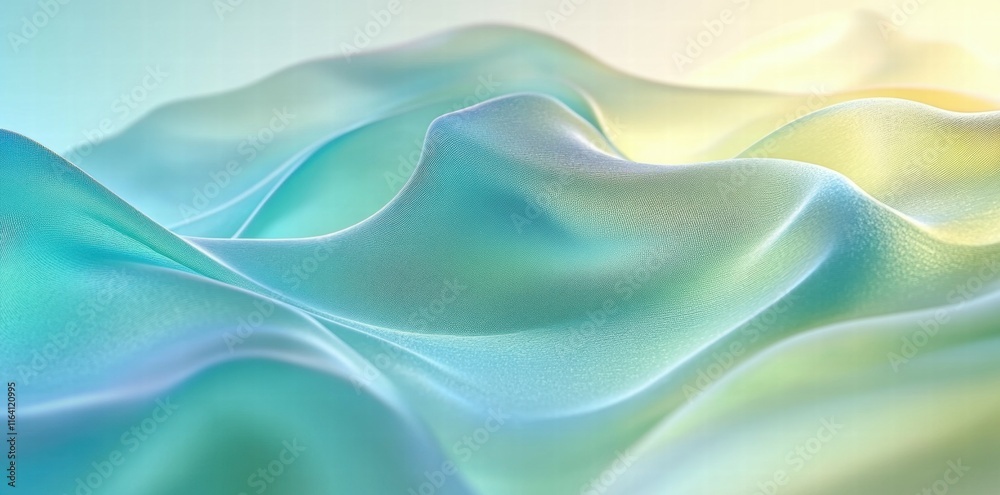 Obraz premium Abstract waves of soft fabric in pastel colors creating a serene and calming visual effect.