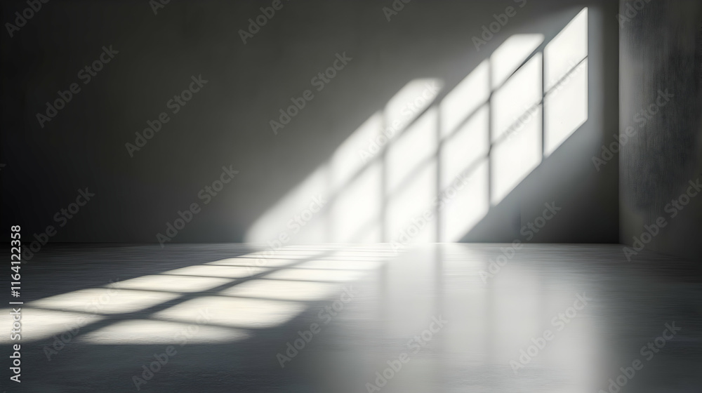 Obraz premium Empty room with sunlight from window.