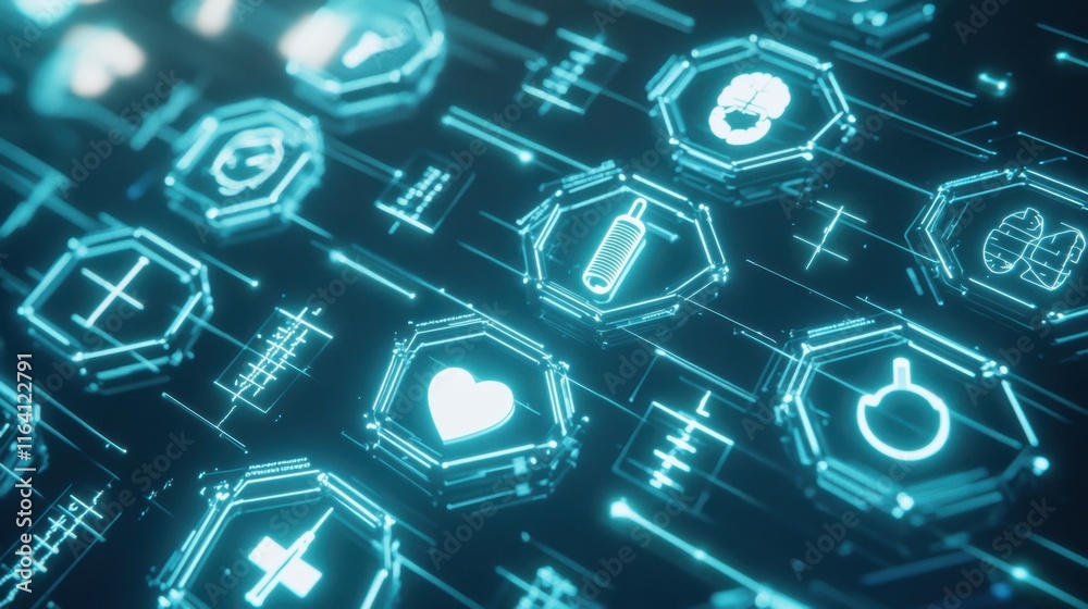Digital Healthcare Interface Futuristic Medical Technology Network System Digital Healthcare Interface Futuristic Medical Technology Network System
