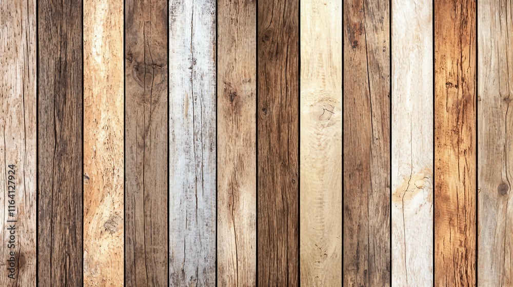Rustic Wooden Plank Background with Varied Textures and Colors Rustic Wooden Plank Background with Varied Textures and Colors