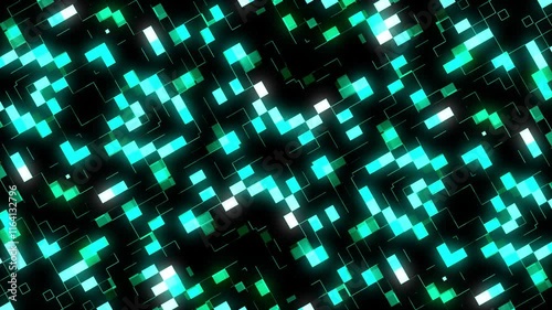 4K Abstract Blue Blocks Kaleido Background Seamless Loop v2