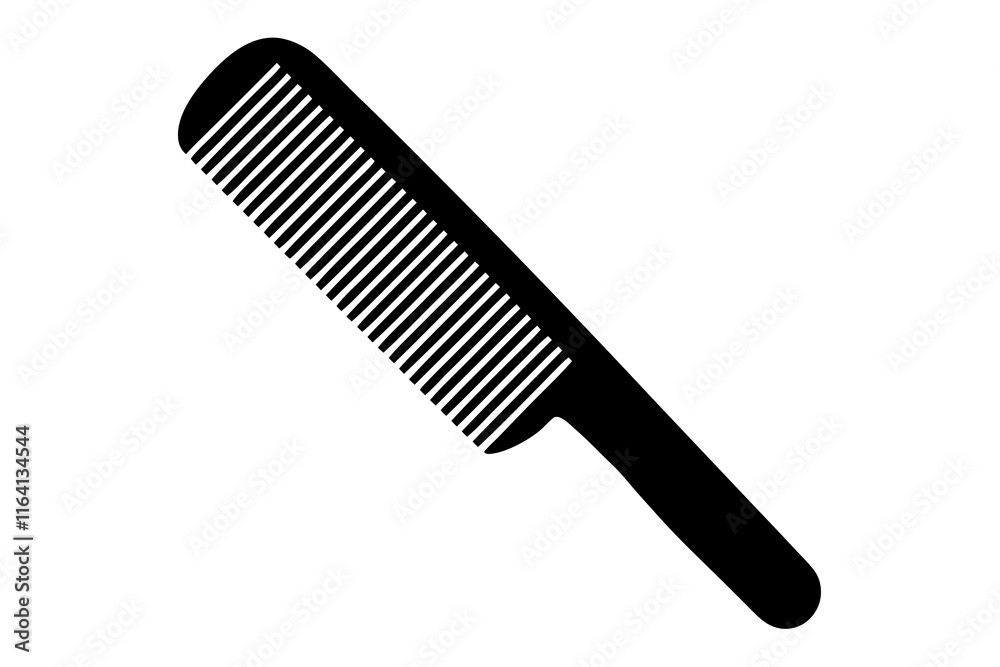 A plastic comb for styling and combing hair flat vector icon A plastic comb for styling and combing hair flat vector icon