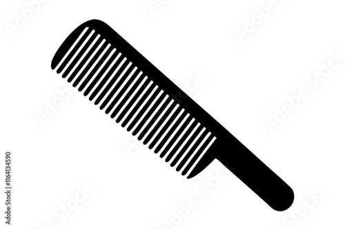 A plastic comb for styling and combing hair flat vector icon 