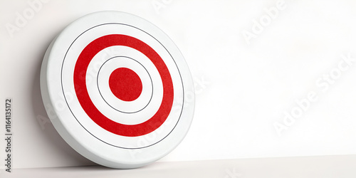 Red and White Target on White Background