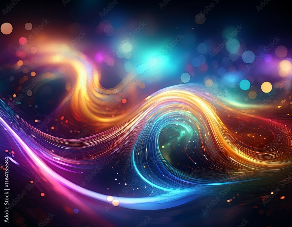 ethereal swirls of colorful light and bokeh effects ethereal swirls of colorful light and bokeh effects