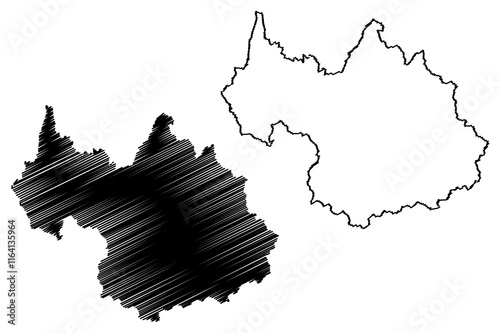 Savoie Department (France, French Republic, Auvergne-Rhone-Alpes region, ARA) map vector illustration, scribble sketch Savoie map