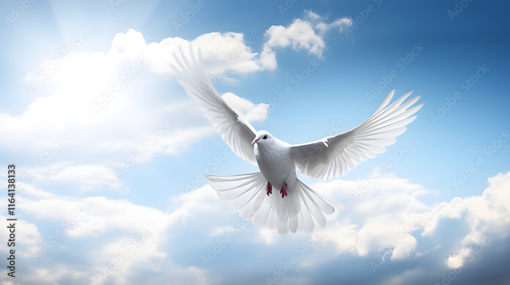 Sublime Solitude: The Serene Moment of a Resilient Dove Soaring in the Expanse of a Clear Blue Sky Sublime Solitude: The Serene Moment of a Resilient Dove Soaring in the Expanse of a Clear Blue Sky